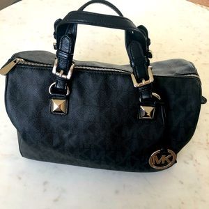 Michael Kors Grayson MK Logo Black Satchel